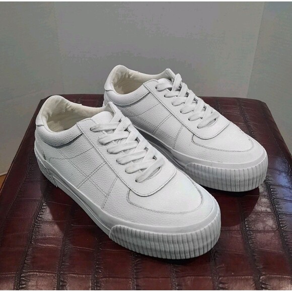 ASOS DESIGN White Duet Flatform Lace-up Leather Chunky SneakersWOMEN Size 6/US - Picture 4 of 10